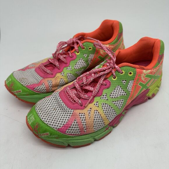 Asics Gel Noosa Tri 9 Triathlon C401N Pink Orange Lime Running Womens Size 7 - Picture 2 of 12